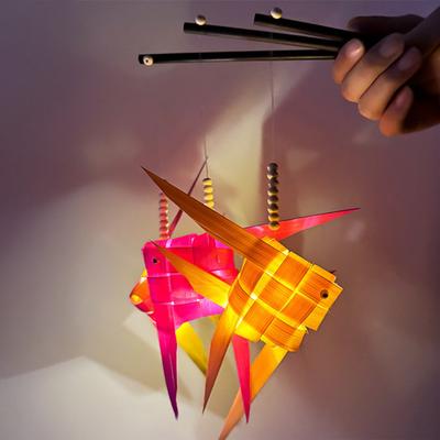 Handgewebte Goldfischlaterne DIY Handgefertigt Handgehaltene Bambusfischlaterne für Chinesisches Frühlingsfest Mondfest Hanfu Cosplay