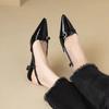 New Pointed Toe Sexy Mid Heels Party Shoes Women Sandals Designer Brand Pumps Slingback Casual Shoes Dress Shoes