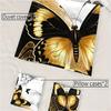 3pcs Golden Butterfly Duvet Cover Set, Black and White, Breathable Polyester, All-Season, Digital Print, Duvet Cover For Bed