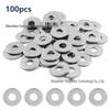 100pcs 304 Stainless Steel Flat & Spring Washers M4/M8