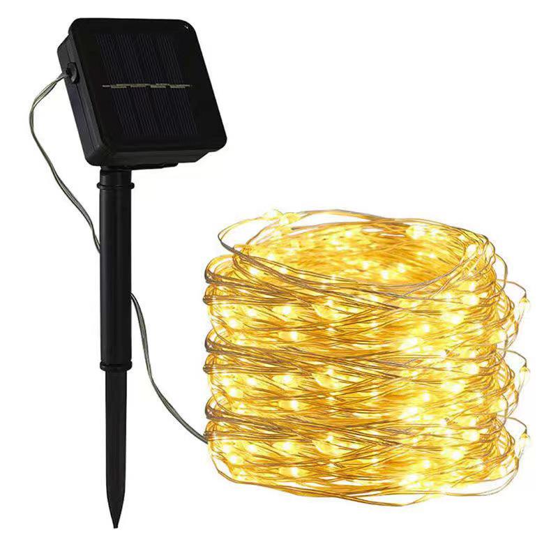 Solar-Powered LED String Fairy Lights - Waterproof Outdoor Copper Wire Christmas Decoration