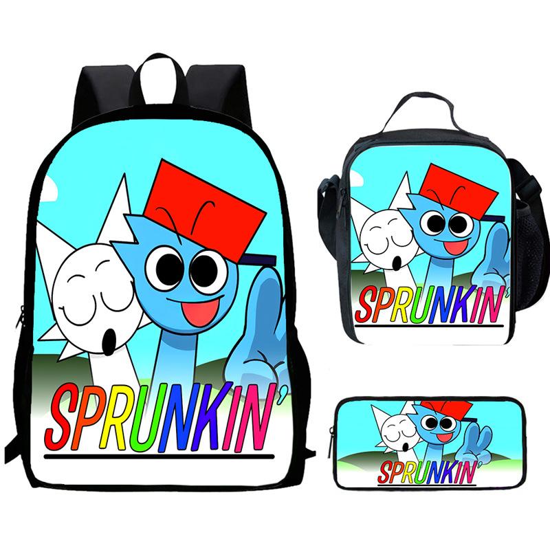 Sprunki Rhythm Box, Game Anime Backpack, Student Schoolbag, Computer Bag