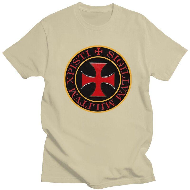 Custom Cool Knights Templar Cross T Shirt Men 100 Cotton Tshirt Christ Christian Crusades Tees Fashion Tshirt