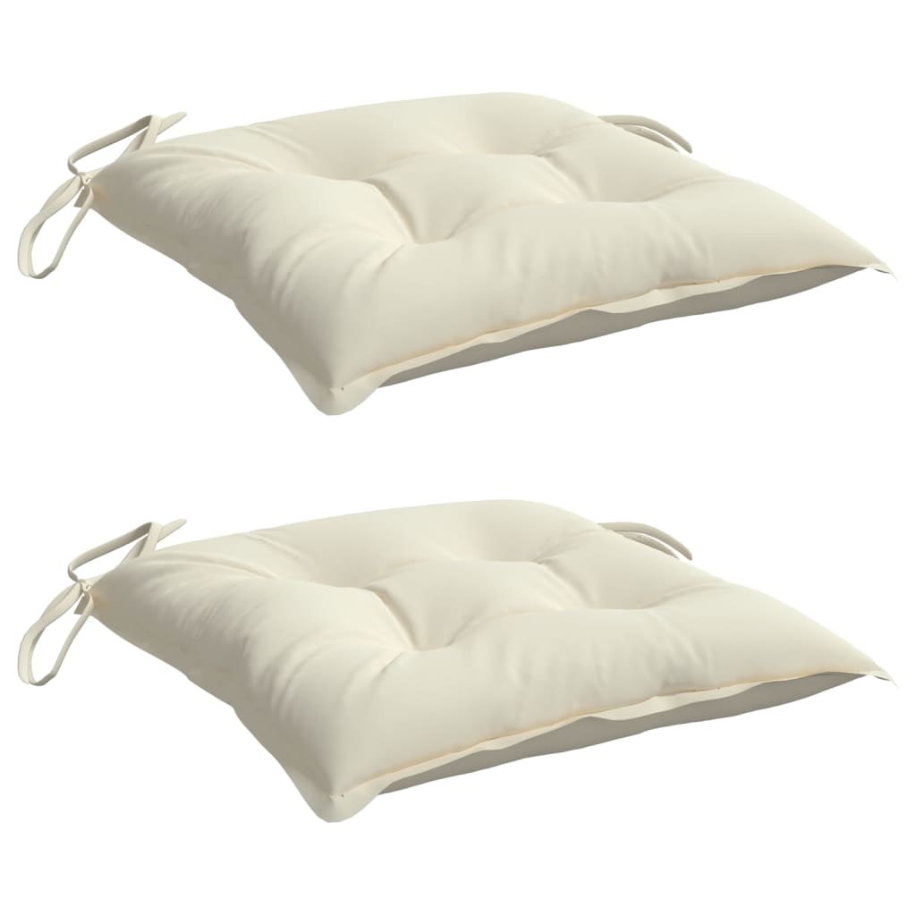 Chair Cushions 2 Pcs Cream White 40x40x7 Cm Oxford Fabric
