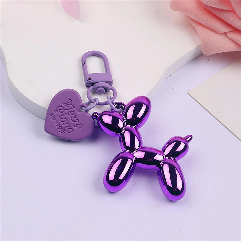 Balloon Dog Keychain Alloy Heart DIY Phone Case & AirPods Protective Earphone Case Pendant.