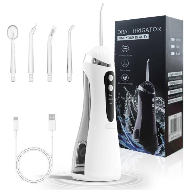 Portable Ultrasonic Oral Irrigator with Rotating Nozzle for Tartar Removal