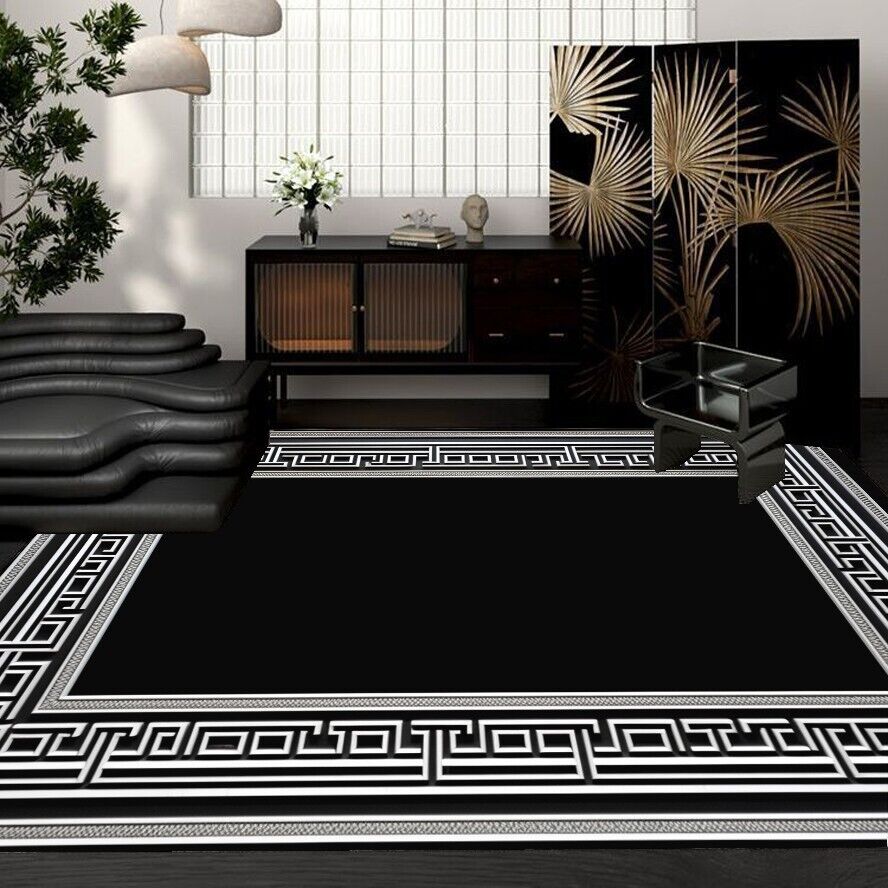 Post-modern Geometric Decorative Living Room Carpet Luxury Home Lounge Floor Mat Advanced Black Bedroom Decor Large Area Rug