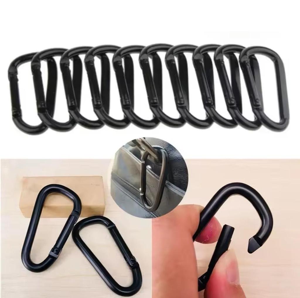 Cross-Type Black Electrophoresis Climbing Buckle with 6D Thickened Hook Keychain Ornament