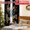 2D Flat Printing  2pcs New Year Glow Chic Pattern Curtains Yarn Curtains Decorations Inside Ldeal for Living Room   Bedroom