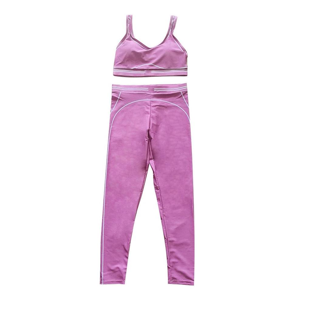 Y9006 Women's Summer Letter Print Yoga Sports Casual Two-Piece Set