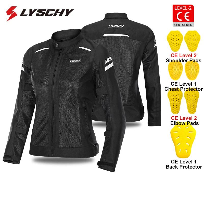 LYSCHY Motorcycle Jacket Pants Summer Mesh Breathable Motorbike Jacket Men Women CE2 Level Protective Anti-fall Motocross Jacket