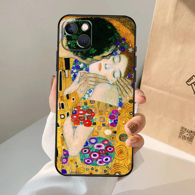 Starry Night Klimt Kiss Phone Case For iPhone 17 Air 16 15 14 13 12 11 Pro Max 12 13 Mini 15 16 Plus 16e Cover Coque