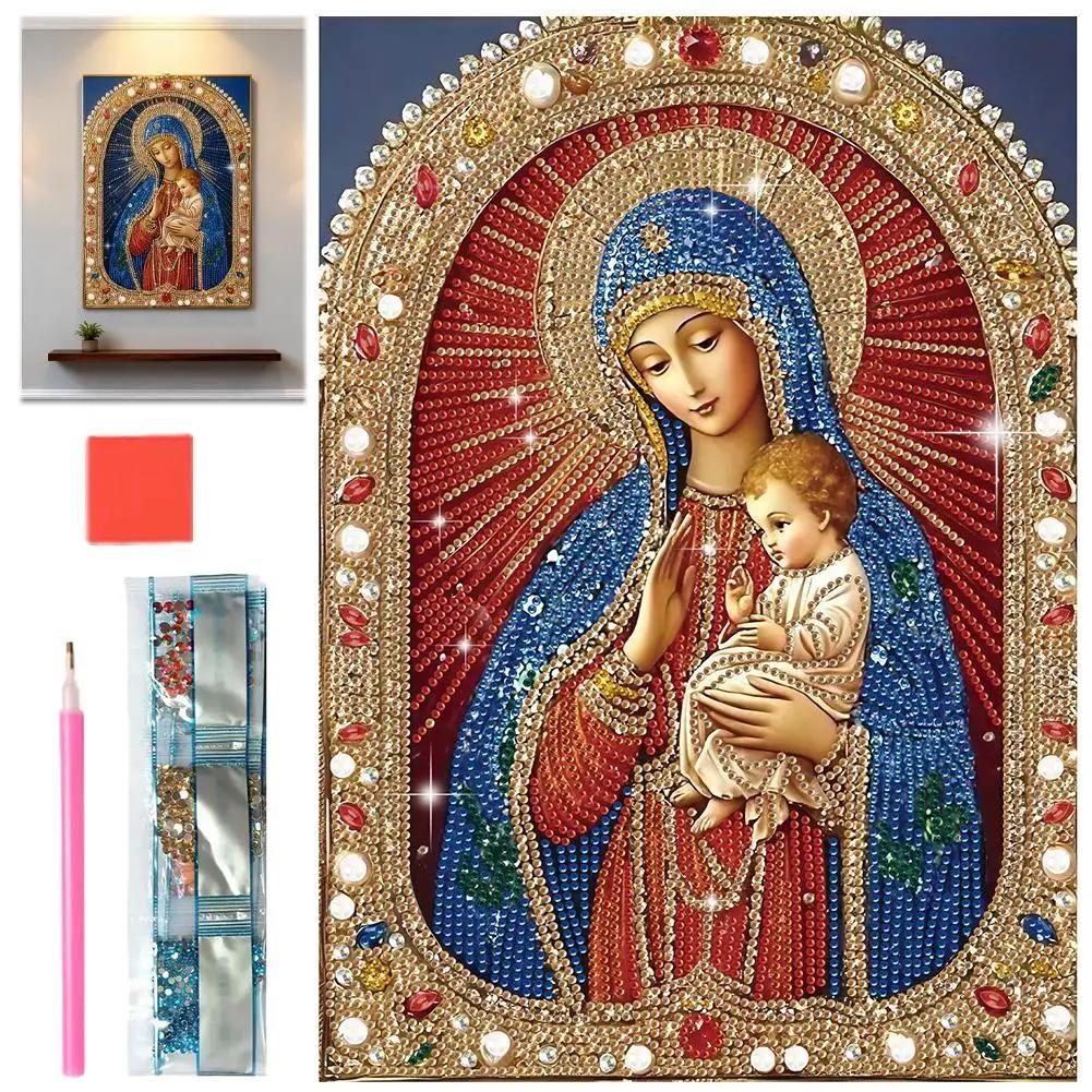 5D Diamond Art Painting Kits For Adults,religious Themes Special Shape Crystal Diamond Partial HandmadeKits For Home Decor R9U4