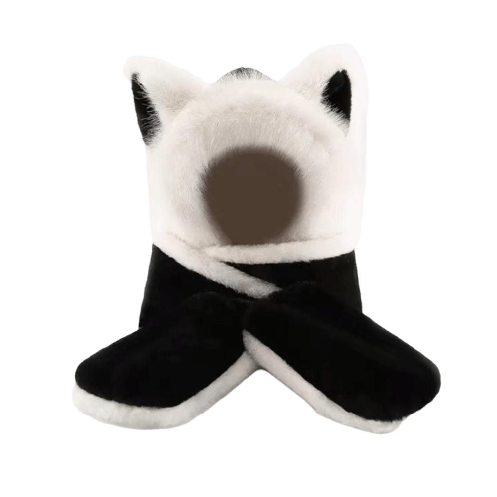 Keep Warm Fox Ear Hat Scarf Gloves Windproof Winter Plush Scarf NEW Scarf Gloves Autumn Winter