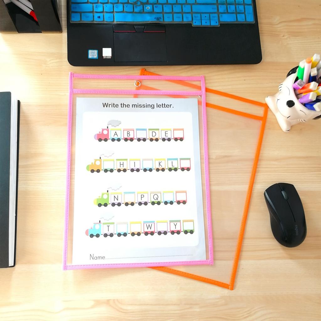 10pc Children's Learning Repeatable Erasable Transparent Color Dry Wipe Bag 100ml