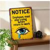 Retro "Stop Crying" Metal Wall Sign, 2D Flat Humor Decor for Home Office Cafe Garage