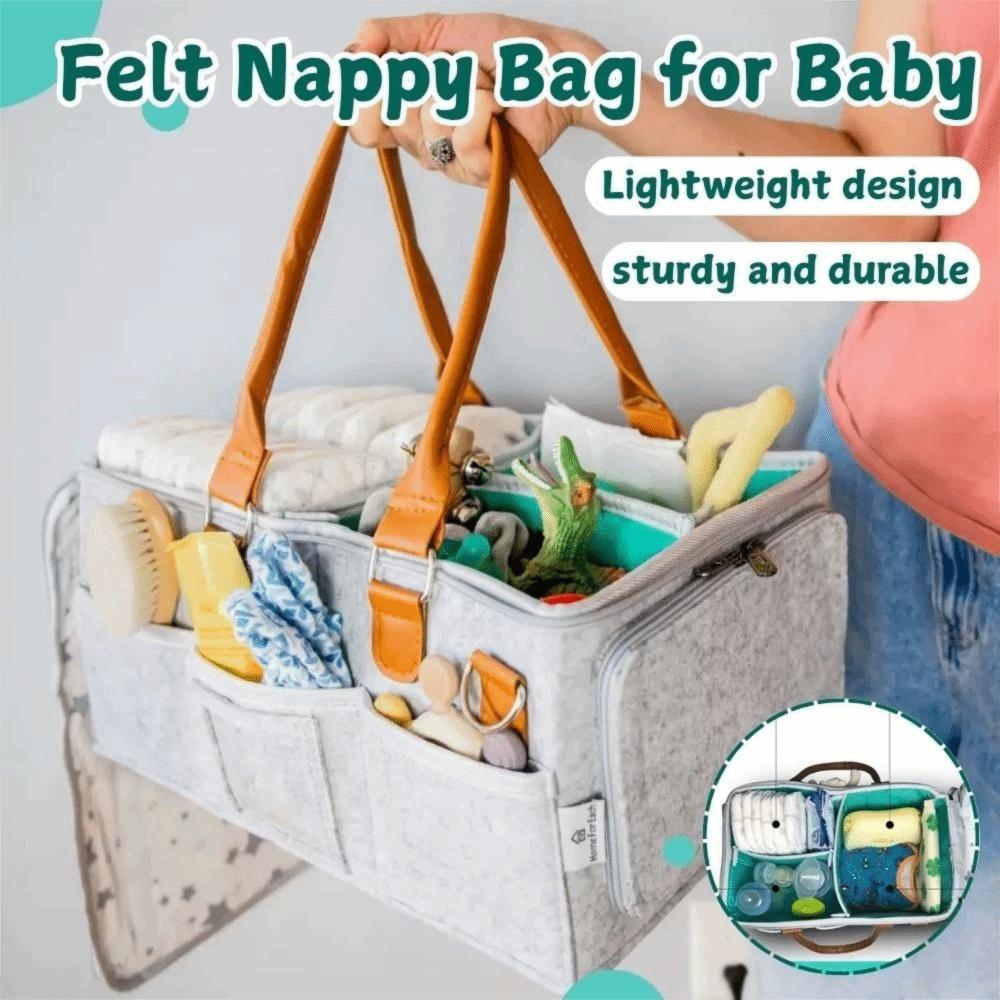 Foldable Design Mommy Tote Bag Felt Cloth Multifunctional Storage  Mommy Storage