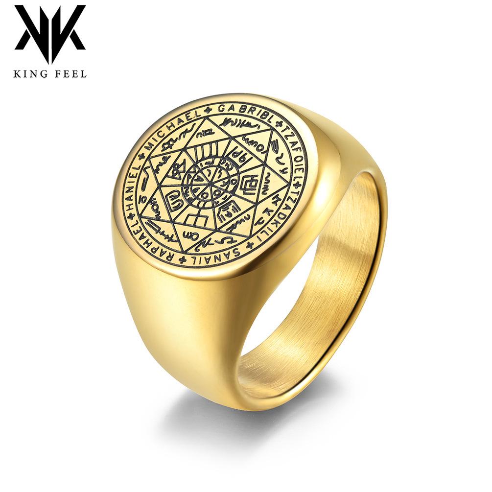 European & American Style Titanium Steel Men's Star Ring: Mystical Seven-Pointed Star Trend