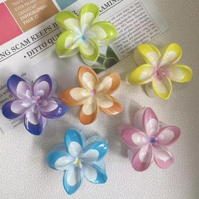 New Sweet Gradient Hair Claw Dopamine Flower Hair Clip for Women Fashion Creative Hairpin Crab Barrette Hair Accessories