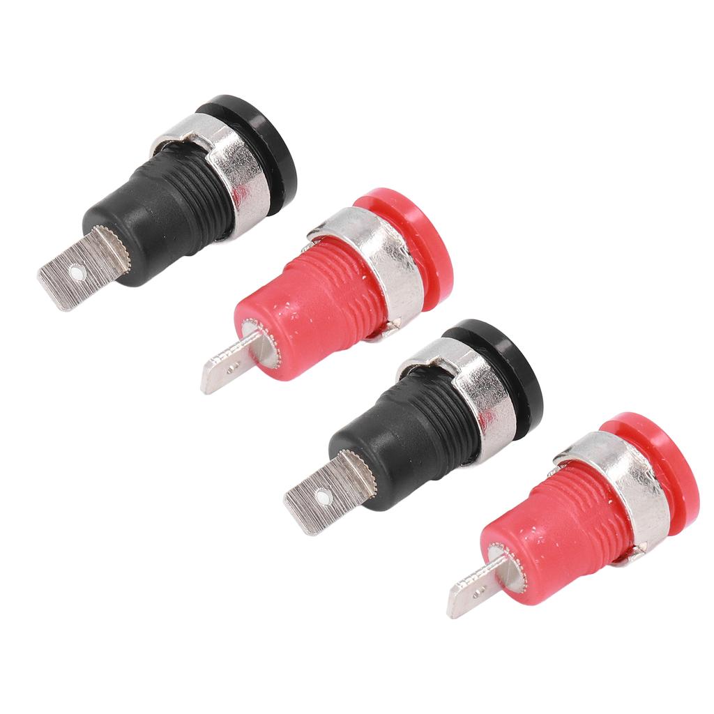 10Pairs 4mm Banana Socket Safe Return Type Red Black Nickel Plated Banana Socket for Electronic Indu
