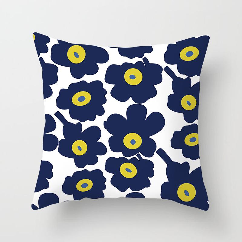 New Ins Nordic-style Pillowcase Geometric Abstract Art Figure Blue Pillow Cushion Cover