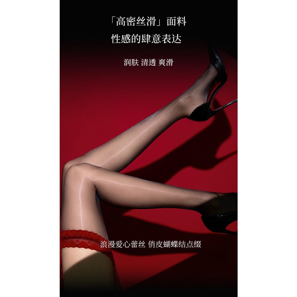 Domila's New 3D Oily Bow Stockings Suspenders Integrated Sex Stockings Sexy Oily Ultra-thin Stockings