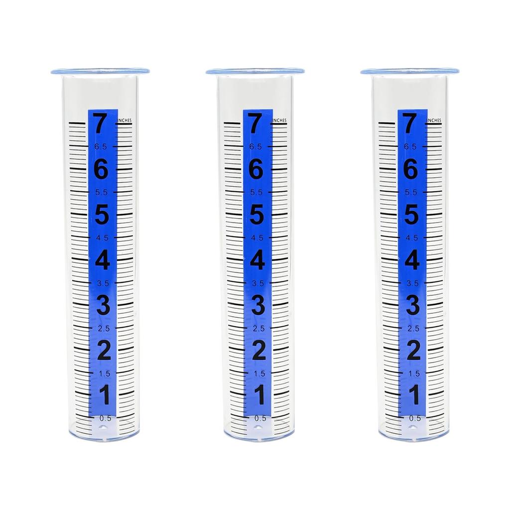 7 Inch Blue Striped Rain Gauge For Outdoor Large Font Rain Gauge With Thickened Plastic Large Digital Rain Gauge Tube