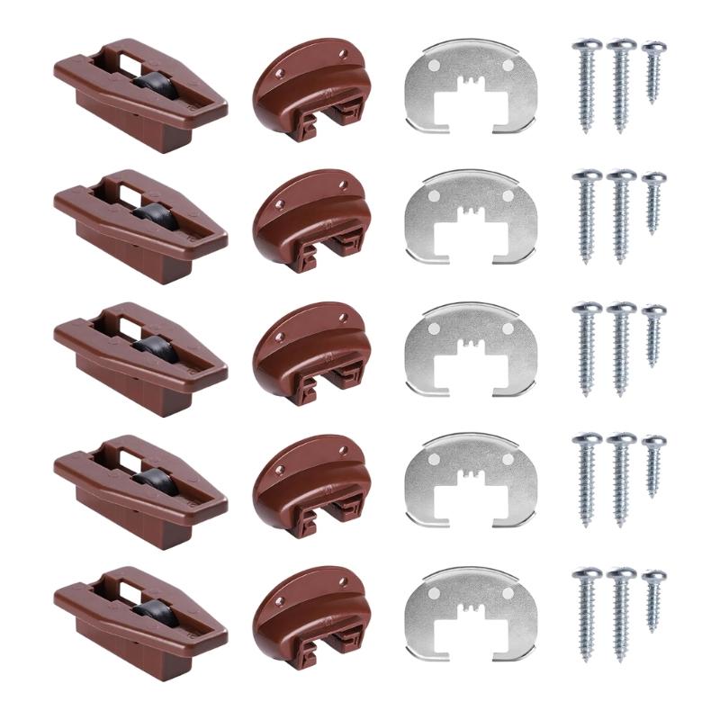 

5pcs Dresser Drawer Slides Replacement Kits Drawer Slides with Metal Backing & Screws Drawer Repair Parts Enduring 1