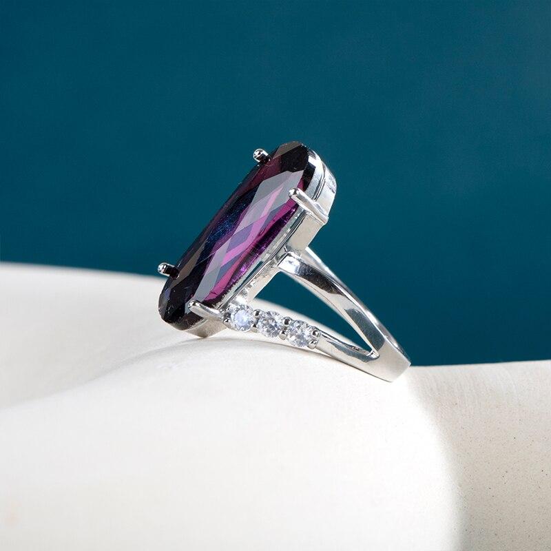 POMOiii Fashion Oval Cubic Zircon Crystal Wedding Rings For Women Luxury Purple Color Engagement Proposal Ring Fashion Jewelry