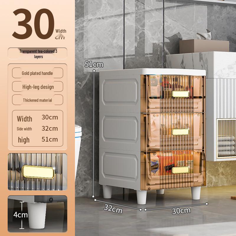 Waterproof Ultra-Narrow Storage Cabinet for Bathroom, Kitchen, and Refrigerator Gaps