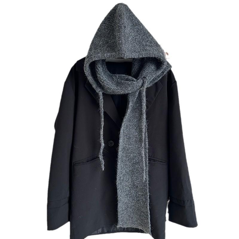 Luochi Women's Stylish Hooded Scarf: Warm, Neck-Protecting Knit for Autumn/Winter.