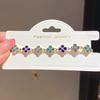 Floral Pendant Wristband With Stainless Steel And Diamond Accents For Women