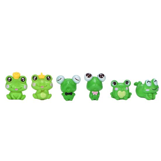 6Pcs/Set Mini Frog Figurine Mold Garden Bonsai Micro Landscape Home Ornaments Yousheng