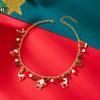 Christmas Choker Cane Reindeer Santa Claus Gift Box Tree Snowman Crystal Bead Fringe Pendant Necklace For Women Men Holiday Gift