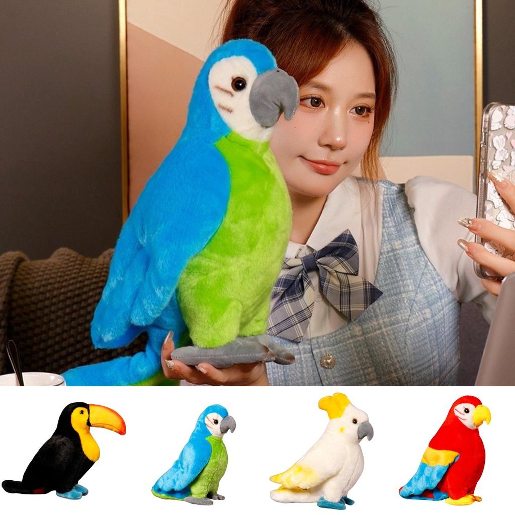 Colorful Parrot Plush Toy Pillow Wholesale Gift With Logo Cartoon Animal Decorative Ornament 25cm 0.2kg