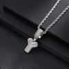 Collana con Ciondolo Lettera in Rame con Incastonatura in Zirconia Stile Hip Hop Alfabeto Iniziale Charms Donna Uomo Gioielli Trendy