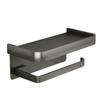 Punch-Free Bathroom Wall-Mounted Tissue and Phone Holder - Aluminum Alloy Shelf for Roll Paper