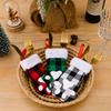Adorable Christmas Plush Border Plaid Cat Paw Print Fork And Knife Set Table Decor