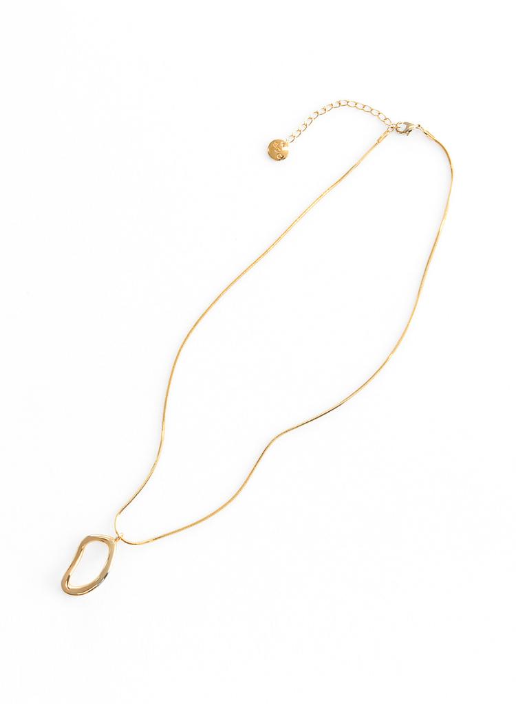 Sundaydiscoclub Slim Circle Pendant Necklace Gold