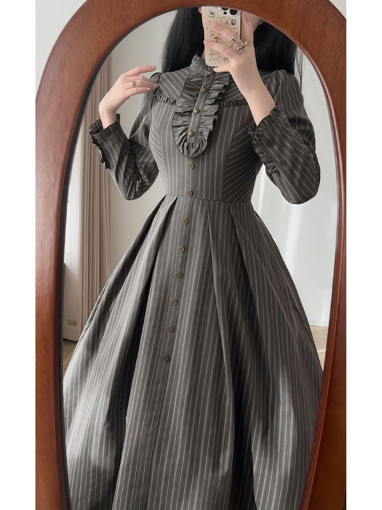 Retro Französischer Stil Sternennacht Taillenbetonierende Weste & Klassisches Kleid Set