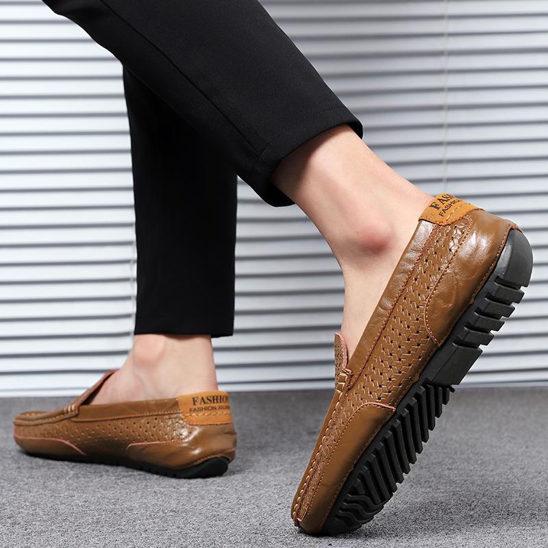 Fashion Men's Casual Shoes Brand Mens Dress Shoes Classic Genuine Leather Mens Loafer Plus Size Classic
