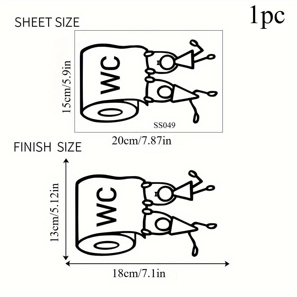 

1 шт. Виниловая наклейка с мультяшным рисунком «WC» (туалет), юмористическое настенное украшение для туалета, глянцевая поверхность, геометрический узор. Идеально подходит для декора и аксессуаров ванной комнаты.