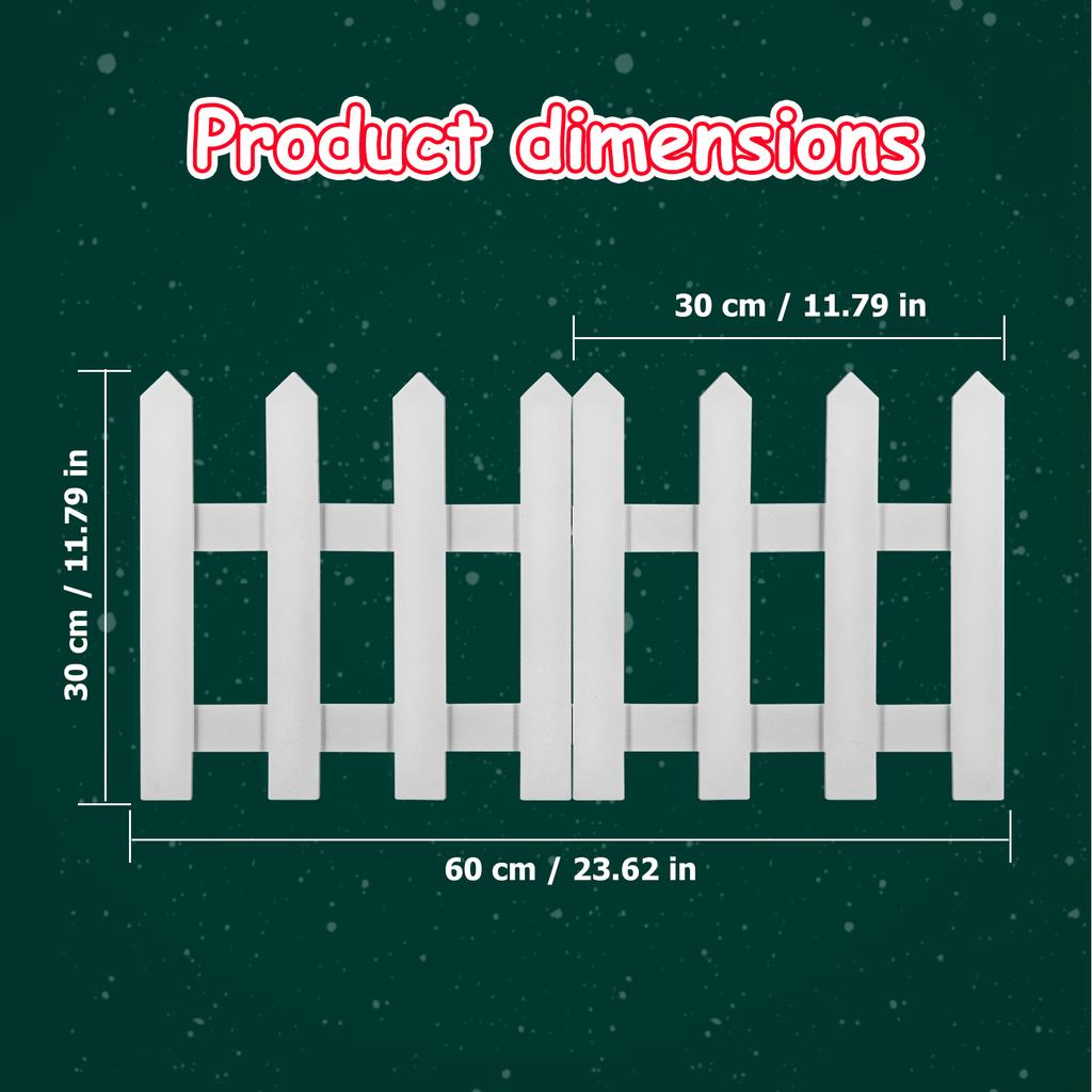 1Set Wooden Picket Fence Eco-Friendly Decorative Garden Courtyard Christmas Tree Miniature Holiday Decoration White 1.2m