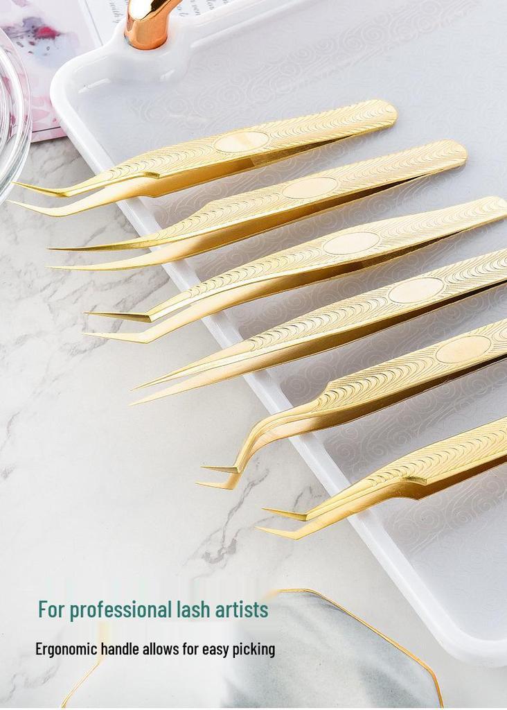 High-Density Blooming Eyelash Extension Tweezers - Precision Beauty Tool for False Lashes