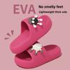 Komfortable og myke dameslippers for sommeren - Tegneserie minimalistisk stil parsandaler - Tykke sklisikre baderoms- og strandsko