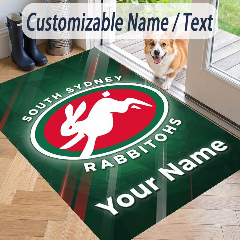 Custom Text Printed Rug South Sydney Rabbitohs Non Slip Floor Carpet For Home Room Decor