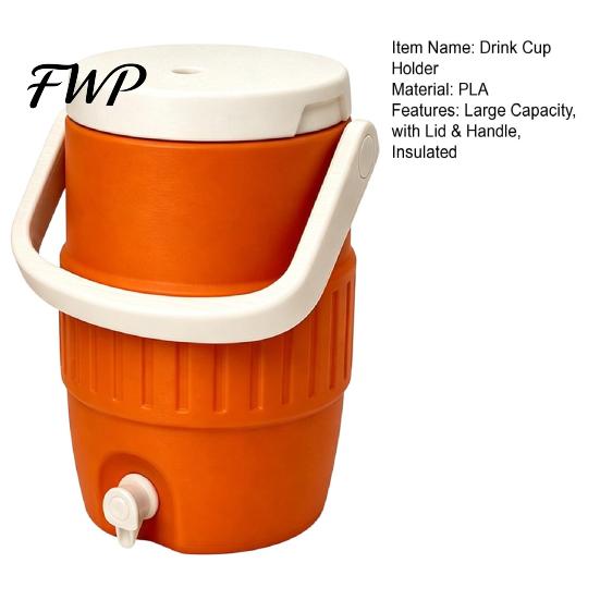 Portable Can Holder Insulated Drink Cup with Cool Riser Technology Large Capacity Cooler Spill-proof Bottle for Outdoor Camping Beach Job Site