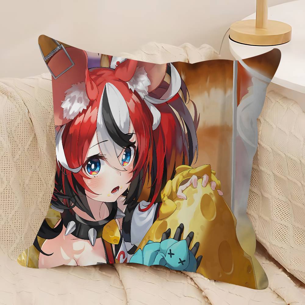 Anime H-Hakos Baelz-HololiveS Pillow Case Removable Washable Cushion Cover – All-Season Soft Linen