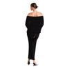 European & American Beach Cross-border One-shoulder Knitted Hollow-out Sexy Long Dress Cover-up