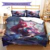 KDA Ahri Pattern Bedding Quilt Set Quilt Cover Pillowcase Home Decoration Gift (1 * duvet cover + 2 * pillowcase, without core)